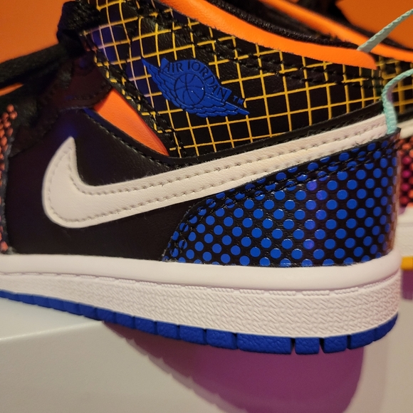 Nike Air Jordan 1 Mid MMD Multi-Color Grid KIDS - Picture 6 of 11